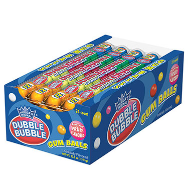 Dubble Bubble Assorted Gumball Tube 24ct Box 