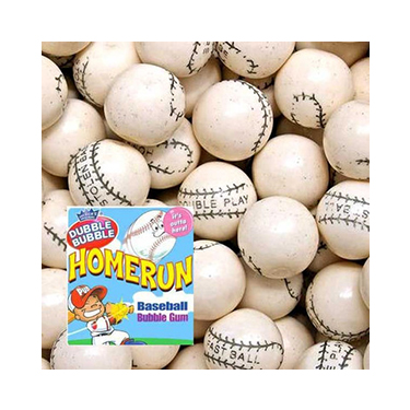 Dubble Bubble 1 Inch Homerun Baseball Gumballs 1lb 