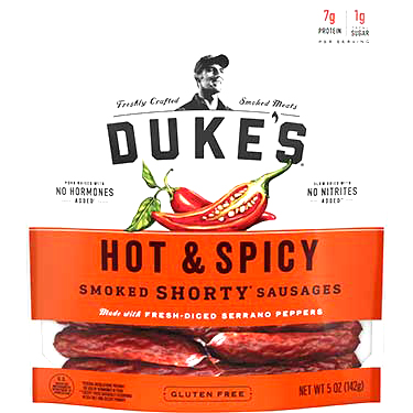 Dukes Shorty Hot n Spicy Sausages 5oz Bag 