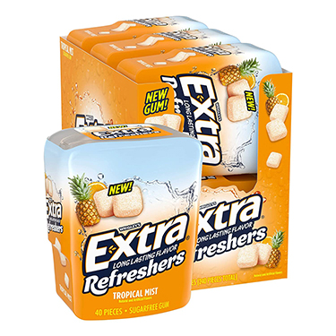 Extra Tropical Refreshers Sugar Free Gum 6ct Box 