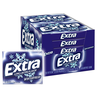 Extra Winterfresh Sugar Free Gum 10ct Box 