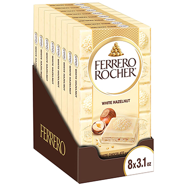 Ferrero Rocher White Chocolate Hazelnut Bar 3.1oz 8 Pack 