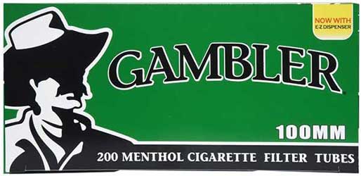 Gambler Cigarette Tubes Menthol 100s 200ct Box 