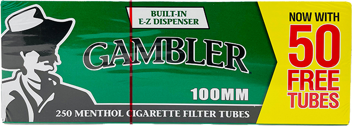 Gambler Cigarette Tubes Menthol 100s 250ct Box 