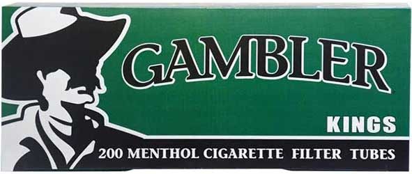 Gambler Cigarette Tubes Menthol King Size 200ct Box 