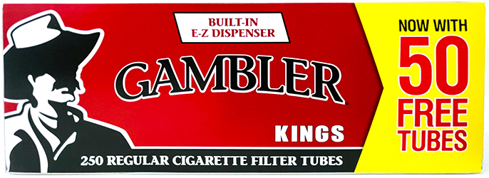 Gambler Cigarette Tubes Regular King Size 250ct Box 