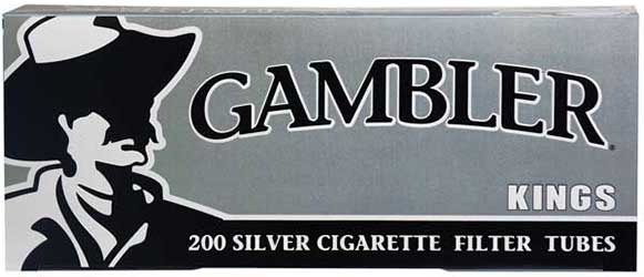 Gambler Cigarette Tubes Silver King Size 200ct Box 