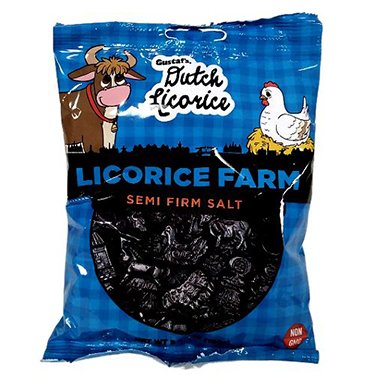 Gustafs Licorice Black Semi Firm Salt Farm 5.29oz Bag 