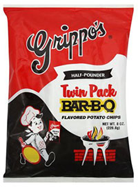 Grippos BBQ Potato Chips Twin Pack 8oz Bags 6ct 
