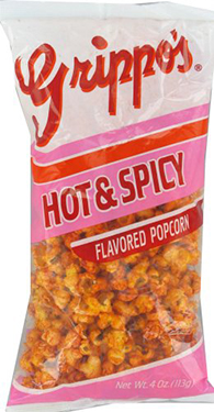 Grippos Hot and Spicy Popcorn 4oz Bags 12ct 