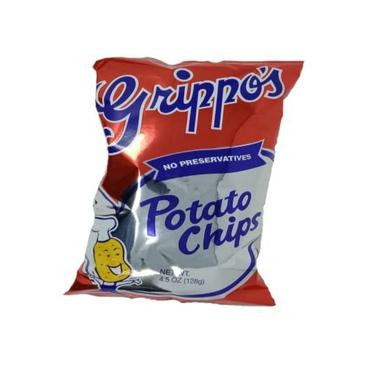 Grippos Plain Potato Chips 4.5oz Bags 18ct 