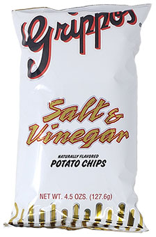 Grippos Salt And Vinegar Potato Chips 4.5oz Bags 18ct 