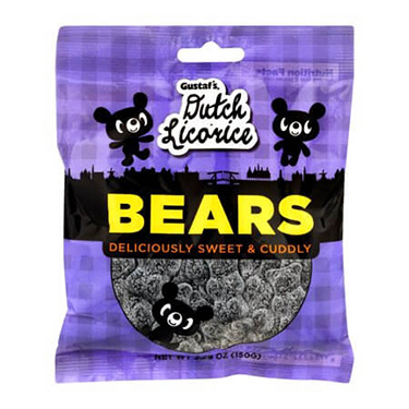 Gustafs Dutch Sugared Licorice Bears 5.29oz Bag 