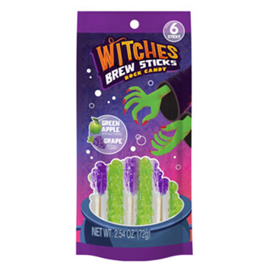 Halloween Witches Brew Rock Candy Sticks 6 Pack 