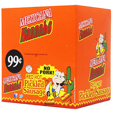 Hannahs Mexicana Red Hot Sausage No Pork 20ct Box 