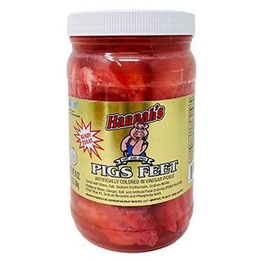 Hannahs Pickled Pigs Feet 16oz Jar 