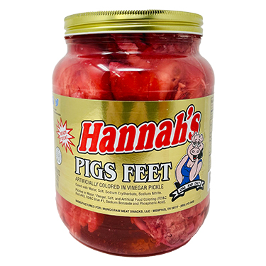 Hannahs Pickled Pigs Feet 40oz Jar 