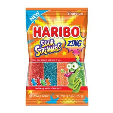 Haribo Zing Sour Streamers 4.5oz Bag 