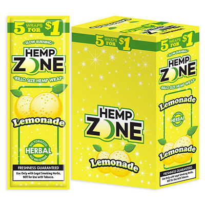 Hemp Zone Wraps Lemonade 15 Pack 