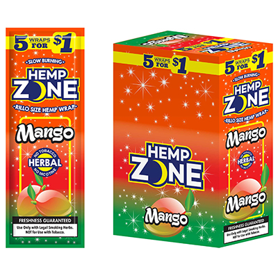 Hemp Zone Wraps Mango 15 Pack 