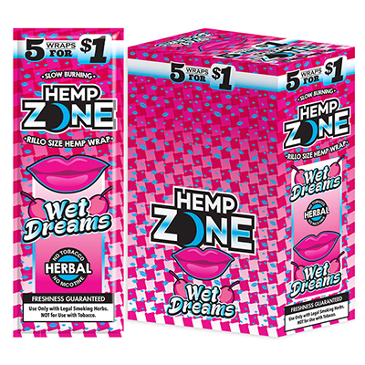 Hemp Zone Wraps Wet Dreams 15 Pack 