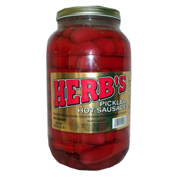 Herbs Pickled Hot Sausage 39ct Gallon Jar 