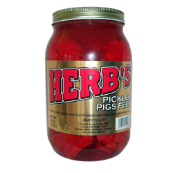 Herbs Pickled Pigs Feet Half Gallon Jar 