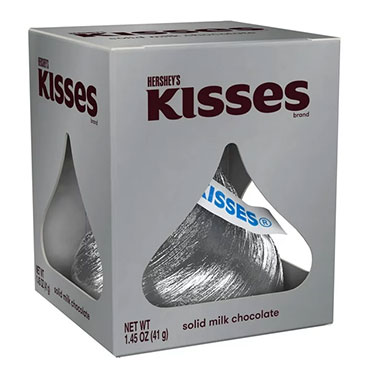 Hersheys Valentines Kisses Solid Milk Chocolate 1.45oz Box 