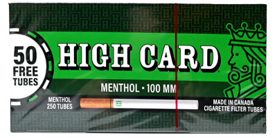 High Card Cigarette Tubes Menthol 100 250ct 