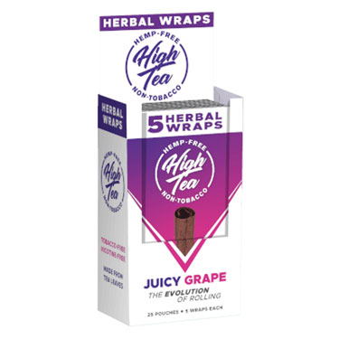 High Tea Juicy Grape Herbal Wraps 25 Packs of 5 