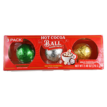 Hot Cocoa Assorted Milk Chocolate Balls 3 pack 