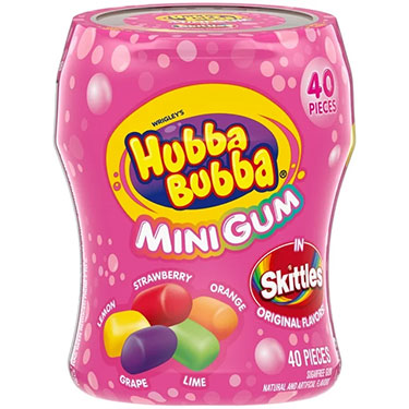 Hubba Bubba Skittles Flavored Mini Gum 2.82oz Bottle 