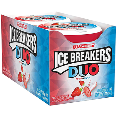 Ice Breakers Duo Strawberry Sugar Free Mints 8ct Box 