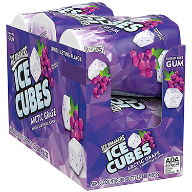 Ice Breakers Ice Cubes Arctic Grape Sugar Free Chewing Gum 6ct Box 