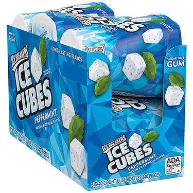 Ice Breakers Ice Cubes Peppermint Sugar Free Chewing Gum 6ct Box 