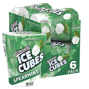 Ice Breakers Ice Cubes Spearmint Sugar Free Chewing Gum 6ct Box 