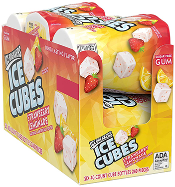 Ice Breakers Ice Cubes Strawberry Lemonade Sugar Free Chewing Gum 6ct Box 