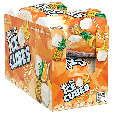 Ice Breakers Ice Cubes Tropical Freeze Sugar Free Chewing Gum 6ct Box 