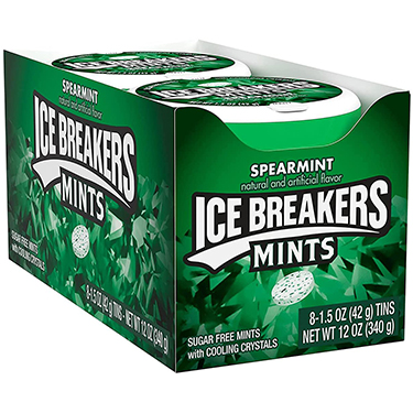 Ice Breakers Sugar Free Mints Spearmint 8ct Box 