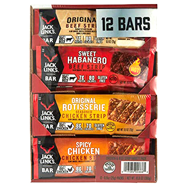Jack Links Chicken and Beef Strip Variety Pack 12 Bars 