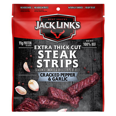 Jack Links Steak Strips Cracked Pepper n Garlic 2.6oz Bag 