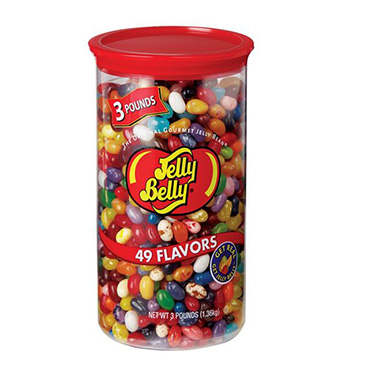 Jelly Belly 49 Flavor 3 lb Clear Can 