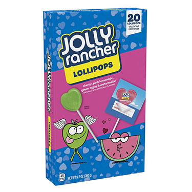 Jolly Rancher Assorted Lollipop Hearts Exchange 9.2oz Box 