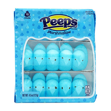 Just Born Easter Peeps Blue Marshmallow Chicks 4.5oz Box 