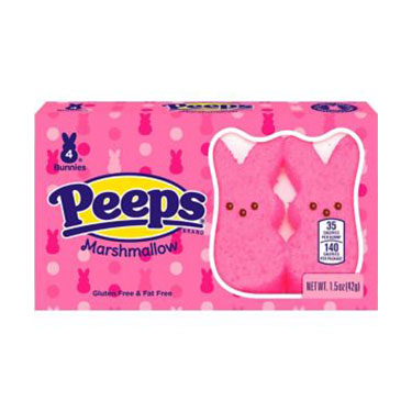 Just Born Easter Peeps Pink Marshmallow Bunnies 1.5oz Box 