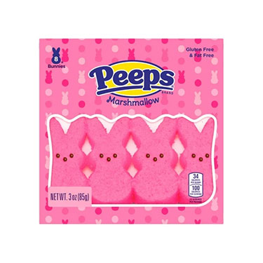 Just Born Easter Peeps Pink Marshmallow Bunnies 3oz Box 