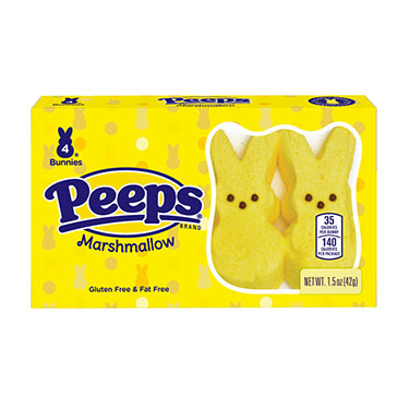 Just Born Easter Peeps Yellow Marshmallow Bunnies 1.5oz Box 