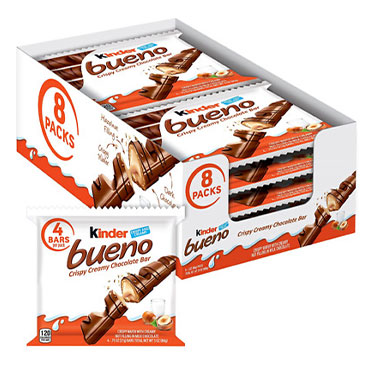 Kinder Bueno Chocolate Bar King Size 3oz 8ct Box 