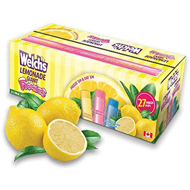 Kisko Welch Soda Lemonade Giant Freezies 27ct Box 