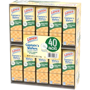 Lance Captains Wafers Cream Cheese and Chives Crackers 40ct Box 